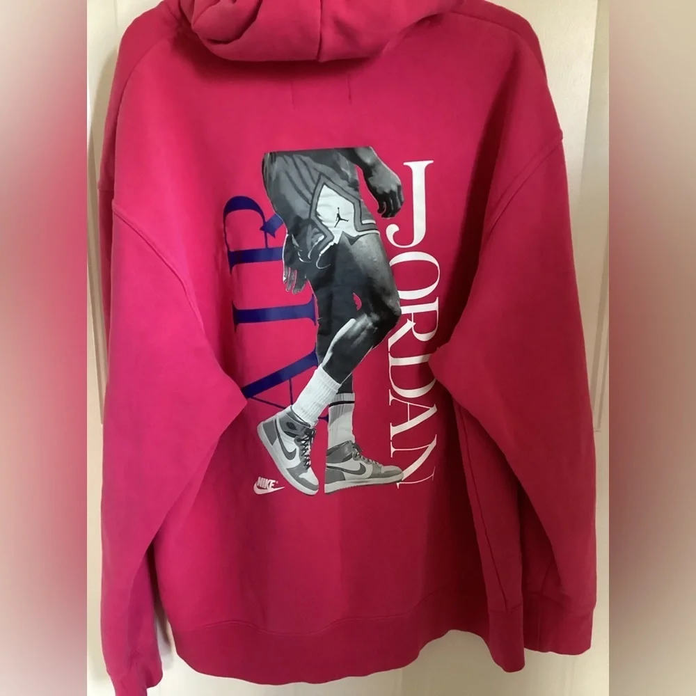 Nike Air Jordan Sport DNA Fleece Pullover Hoodie Pink Mens Sz XL CR053